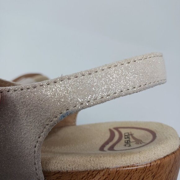 Dansko Sonnet Sandals Size 39 Platform Glitter Adjustable Straps - Picture 9 of 13